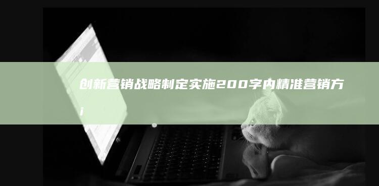 创新营销战略：制定实施200字内精准营销方案